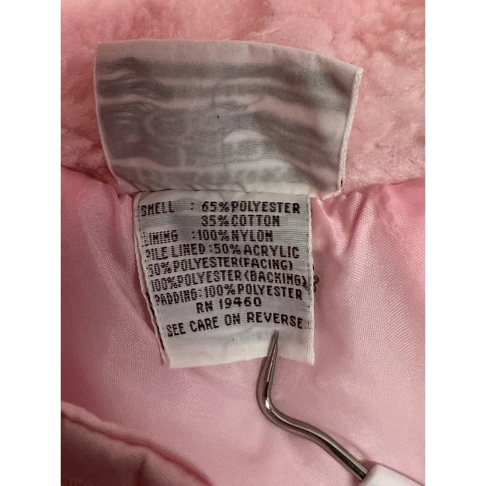 Vintage Baby Winter Coat Snow Suit Beatrix Potter Quiltex Pink Hooded‎ Zip Up